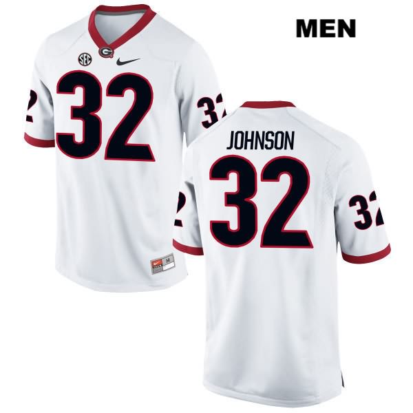 Georgia Bulldogs Men's Jaylen Johnson #32 NCAA Authentic White Nike Stitched College Football Jersey HBE7456TB